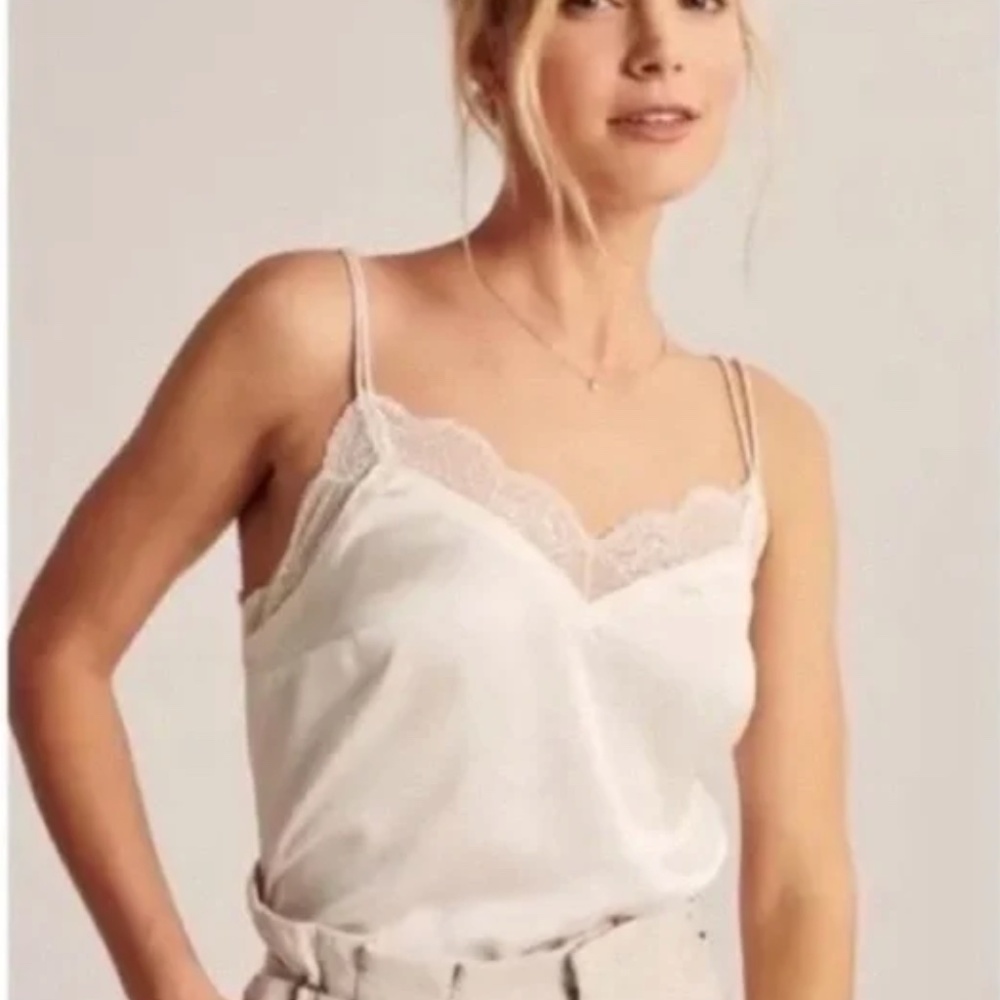 Abercrombie Lace Trim Double Strap Cami